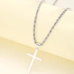 2PCS Necklace Men's and women's new cross pendant necklace, minimalist gold jewelry, men's and women's necklace 5