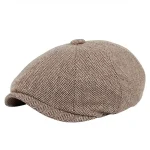 Retro Newsboy Caps Men British Painters Hats Autumn Winter Berets Herringbone Flat Cap Hip Hop Berets 3
