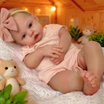 NPK 18inch Reborn Baby Doll Meadow Soft Body 100% handmade 3D Skin with Visbile Veins Collectible Art Doll Christmas Gift 5
