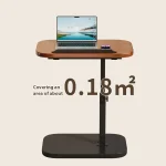 C-shaped Side Table Coffee Table Waterproof Living Room Sofa Table Height Adjustable And Flip-over Panel Load Capacity of 25kg 2