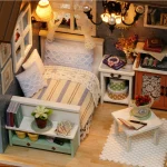 DIY Miniature Doll House Building Assembly House Toy Bedroom Decorations With Furniture Wooden Craft Toy Birthday Gift Dollhouse 3