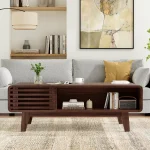 Coffee Table, Living Room Tables, Modern Table with Storage, Mid Century Farmhouse Wood Coffee Table for Living Room 3