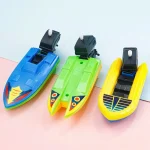 1pc Speed Boat Clockwork Toys Ship Wind Up Toy Float In Water Kids Toys Classic Bathtub Shower Bath Toy for Children Boys Toys 2