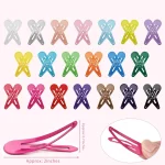50Pcs Snap Hair Clips Candy Color Glossy 2 Inches No Slip Metal Hair Pins Clips Barrettes Accessories for Baby Girls Toddlers 3