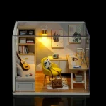 Wooden Miniature Doll House DIY Small House Kit Making Room Toys 3D Puzzle Assembly Building Model Toys for Birthday Gifts 5