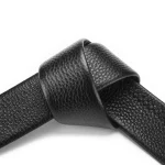 2Pcs Men's Belt Fashion Without Buckle High End Belts Black Soft PU Leather Men Belts Body No Buckle Strap 5