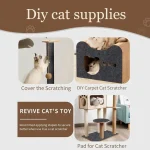 Self-Adhesive Cat Scratching Mat Trimmable Cat Carpet Cat Scratching Carpet Corner Wall Cat DIY Scratch Sofa Furniture Protector 3