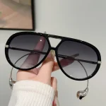 GM LUMIAS Oversized Pilot Sunglasses New in Fashion Double Bridge Gradient Sun Glasses Women Trendy Luxury Brand Design Shades 2