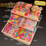 555pcs Girls Hair Accessories Set Colorful Butterfly Fashion Hair Clips Ties Elastic Bands for Daily Ponytail Fixation 3