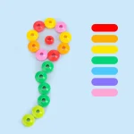 Primary Lacing Beads Educational Montessori Stringing Toy Autism Toys Toddlers Kids Preschool Children Training Gifts 2