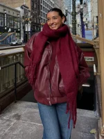 2025 Women Scarf Winter Warm Thick Shawl Wraps Fashion Solid Color Pashmina Scarves Long Tassel Hijab Stoles Bufanda Cashmere 3