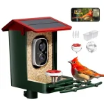 Smart Bird Feeder with Camera Solar Powered 2K HD Video AI Bird Species Identification Instant Arrival Alerts Weatherproof Desi