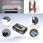 Minimalist Slim RFID Blocking Wallet For Men - Light Weight, Durable & Compact- Aluminum Wallet With Money Clip (Black） 5
