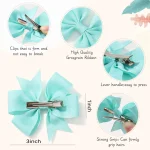 20/40Pcs Sweet Random Candy Color Bow Hair Clip Set for Baby Girls Cute Ribbon Hairpin Kids Headwear Kids Hair Accessories Gifts 2