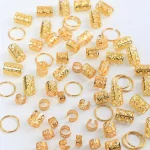 80pcs Dreadlock Hair Beads - Stylish Alloy Hair Accessories Loc Hair Jewelry for Braids for Girls and Women 3