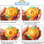 Magic Rainbow Puzzle Ball Speed Cube Ball Fun Stress Reliever Brain Teaser Color Matching 3D Puzzle Toy for Children Teen Adult 5