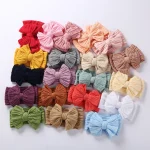 Solid Cable Bows Baby Headbands for Child Nylon Layers Kids Elastic Hairbands Headwraps Newborn Boys Girls Hair Accessories 6