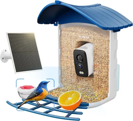 Smart Bird Feeder with Camera: AI Identifies Species, No Subscription, Solar Powered, 2K HD Video & Alerts