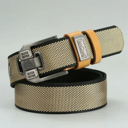 New Fashion Men's Pin Buckle Youth Overalls Canvas Waistband Belt Casual Retro Decorative Belt Fashion High-Quality Webbing Belt