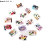 5PCS 1:12 Scale Cute Mini Dollhouse Miniature Drink Bottle Cake Desserts Bento Food Pretend Play Food Toy Kitchen Accessories 5