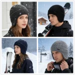 New Men Winter Hat Add Fleece Warm Earflap Cap Stylish Soft Beanie Hat For Male Outdoor Thicken Ski Sports Knitted Hat 6