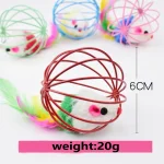 Popular Colorful Mouse in Cage Cat Toy Within Sand Interactive Chase Cat Mouse Toy 3