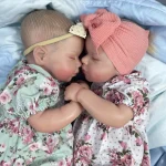 1Pcs 50CM Finished Reborn Baby Dolls LouLou Twins Girl Lifelike Silicone Vinyl Newborn 3D Skin Visible Veins DIY Toys For Girls 5