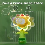 3-speed Adjustment Sunflower Bubble Machine Adjustment Automatic Portable Blowing Bubble Bath Toy Night Light Birthday Party 3