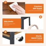 JHK 47IN Computer Desk with 2 Drawers For Study Office Gaming Wood Table with Adjustable Position Drawers Modern Work Table 5