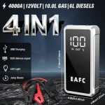 EAFC 4000/2000/1000A Car Jump Starter Power Bank 12V Portable Emergency Start-up Charger forCars Booster Battery Starting Device 2