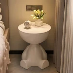Bedside Table, Home Sofa Edge, Circular Coffee Table, Mini Bedside Table with Storage Space, Suitable for Small Space Decoration 5