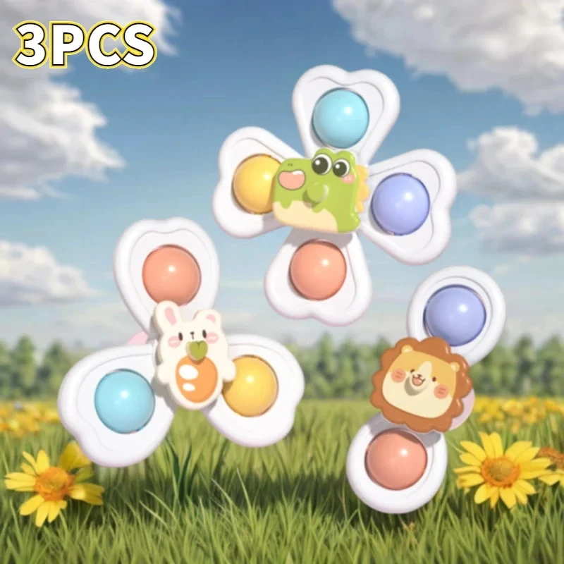 3PCS Suction Cup Spinner Toy Baby Bath Funny Game Educational Toys For Children Girls Boys Infant Sensory Stress Reliever Gift 3PCS Suction Cup Spinner Toy Baby Bath Funny Game Educational Toys For Children Girls Boys Infant Sensory Stress Reliever Gift