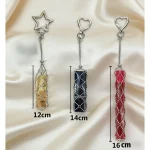 Custom Name Metal Star Butterfly Lipstick Bag Keychain Stainless Steel Net Pocket Interchangeable Lip Balm Key Chain Accessories 2