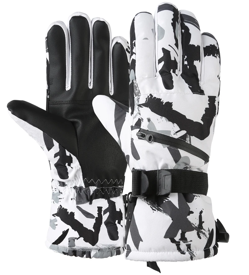 Winter Snowboard Ski Gloves PU Leather Non-slip Touch Screen Waterproof Motorcycle Cycling Fleece Warm Snow Gloves Unisex Winter Snowboard Ski Gloves PU Leather Non-slip Touch Screen Waterproof Motorcycle Cycling Fleece Warm Snow Gloves Unisex