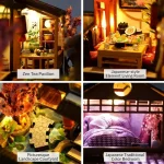 Diy Mini Wooden Dollhouse With Furniture Light Kit Doll House Casa Miniature Accessories Handmade Wooden Toys Birthday Gifts 6