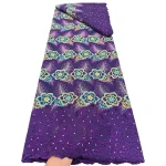 Nigerian Cotton Voile Lace Fabric With Stones 2026 African Swiss Voile Lace Fabric For Sewing Women Wedding Party Dress 2