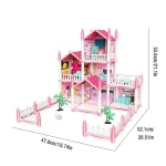 Girl Doll House Toy Children Pretend Play Dollhouse Villa Patchwork Dream Furniture Home Doll House for Kids Christmas Toy Gifts 4