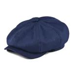 BOTVELA Men's Newsboy Cap Twill Cotton 8 Panel Hat Flat Ivy Cabbie Casual Baker Caps Gatsby Hat Retro Hats Boina Beret for Male