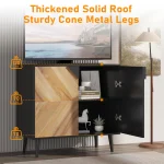 Storage Cabinet with Shelf & Doors, Modern Freestanding Console Accent Sideboard Buffet for Dining Room, Living Room, Entryway 4