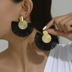Fashion Bohemian Big Tassel Dangle White Fringe Female Earrings Drop Earrings for Women Statement Wedding Jewelry 5