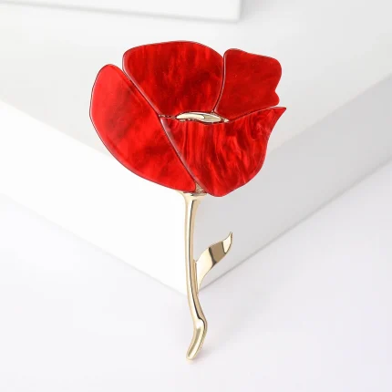 Resin Rose Brooches for Women Unisex Enamel Botanical Flower Pins Banquet Party Backpack Gifts Jewelry Accessories