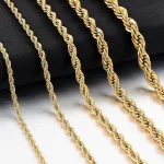 High Quality 2/3/4/5MM Classic Twisted Rope Chain Stainless Steel Necklace No Fade Fashion Jewelry Accessories For Men Women 5