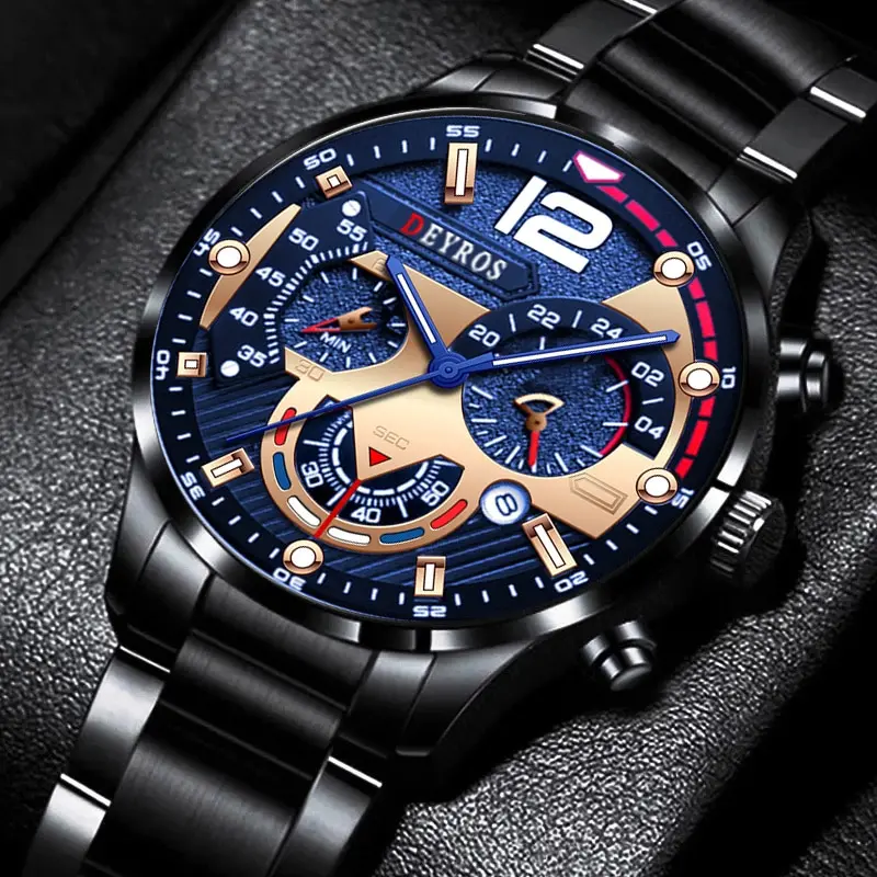 Fashion Mens Stainless Steel Watches Luxury Quartz Wristwatch Calendar Luminous Clock Men Business Casual Watch Reloj Hombre Fashion Mens Stainless Steel Watches Luxury Quartz Wristwatch Calendar Luminous Clock Men Business Casual Watch Reloj Hombre