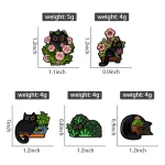 4-6Pcs/Set Punk Witch Ghost Skull Enamel Pin Cartoon Frog Black Bird Animal Medicine Bottle Brooch Clothes Lapel Badge Jewelry 5