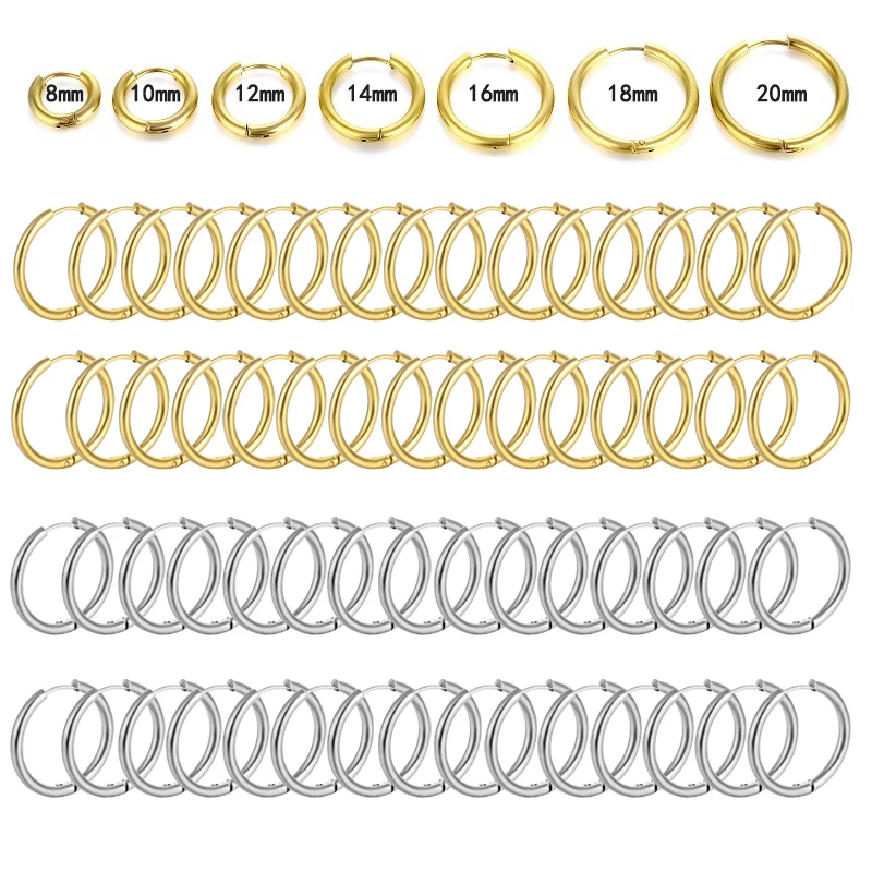 10/20Pcs Minimalist 316L Stainless Steel Small Hoop Earrings For Women Man Classic Round Earrings Fashion Ear Piercing Jewelry 10/20Pcs Minimalist 316L Stainless Steel Small Hoop Earrings For Women Man Classic Round Earrings Fashion Ear Piercing Jewelry