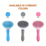 One-Click Pet Hair Removal Comb for Effortless Grooming of Dogs and Cats - Float Hair Removal Slicker Brush with Automatic Funct 6