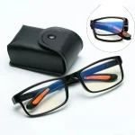 Folding Reading Glasses with Case Anti Blue Light Eyeglasses Presbyopia Retro Unisex Pocket Glasses Portable Glasses Men Women 2