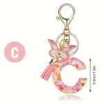 Fashion DIY A-Z Letters keychain Metal Holder Pendent Key Chain Women Car Key Ring Simple Letter Name Key Party Gift Jewelry 3