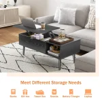 JHK Lift Top Coffee Tables For Living Room 39.37"x19.7" Desk Tea Wood Dining Tables Adjustable Storage Shelf Easy Lift Or Lower 5