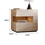 Wabi Sabi Minimalist Nightstands Rectangle Trendy Premium Glam Nightstands Bedroom Hidden Storage Mesilla De Noche Furniture 2
